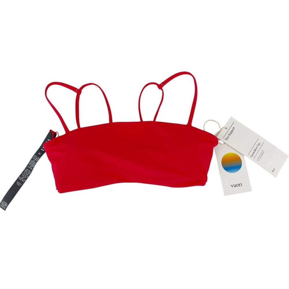 Vuori Dune Bikini Top Vermillion Red Size XS NEW NWT Swim Removable Pads